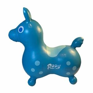 VTG Ledraplastic 21” Tall RODY Pony Bounce Toy Horse Italy Blue Hop Therapy